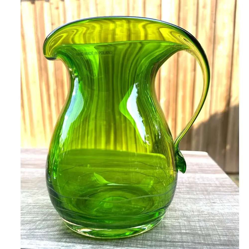 Neiman Marcus Cut-Glass Design Pitcher and Glasses Set-Made in Poland-Rare FInd - Picture 4 of 12